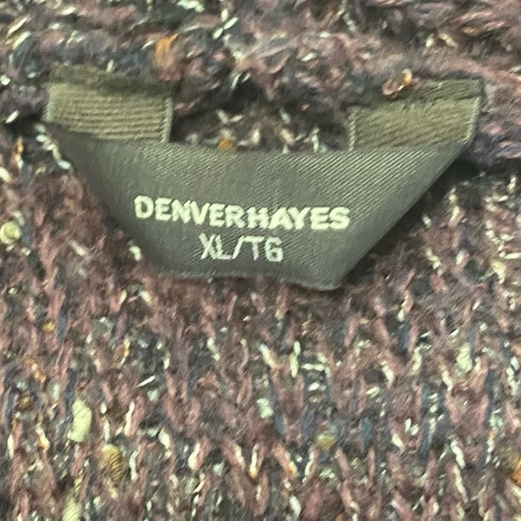 Denver Hayes women burgundy multicoloured knitted cardigan. Size XL. Used. - Picture 5 of 9